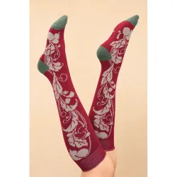 Powder Design Boot Socks Opulent Floral Fuchsia