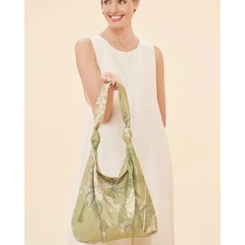 Powder Design Knotted Toile Shoulder Bag Olive