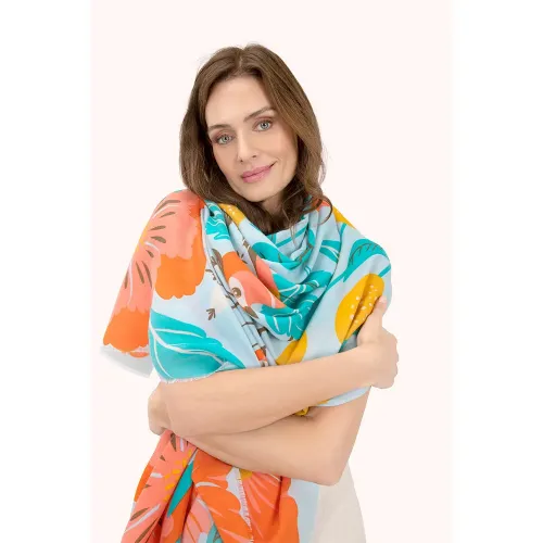 Powder Design Lovebirds in a Poppy Field Printed Scarf