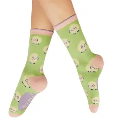 Powder Design Marshmallow Sheep Mint Green Ladies Ankle Socks