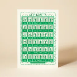 Pressed and Folded Alphabets Greetings Card