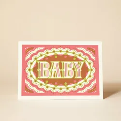 Pressed and Folded Baby Greetings Card