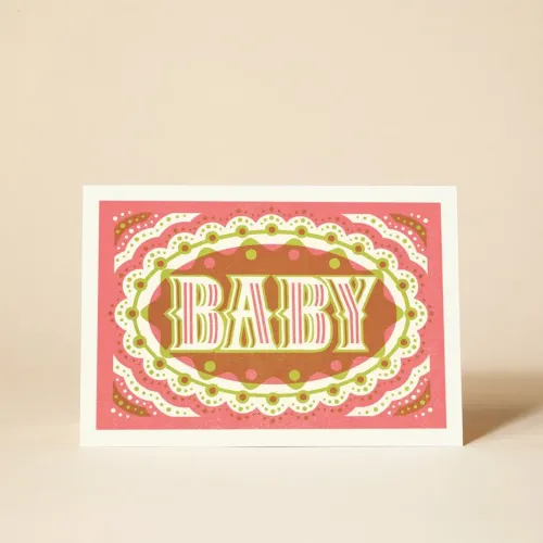 Pressed and Folded Baby Greetings Card