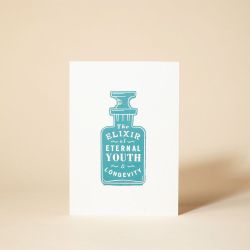 Pressed and Folded The Elixir of Eternal Youth Greetings Card