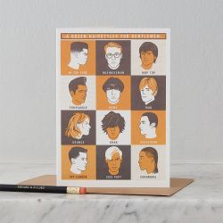 Pressed and Folded Hairstyles Greetings Card