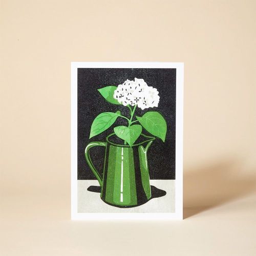 Pressed and Folded Hydrangea Greetings Card
