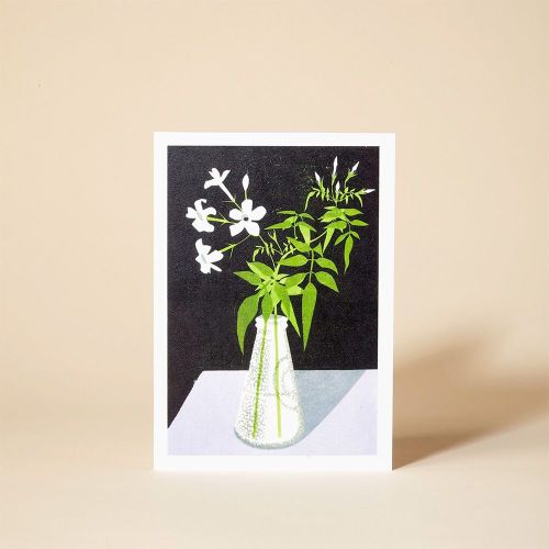 Pressed and Folded Jasmine Greetings Card