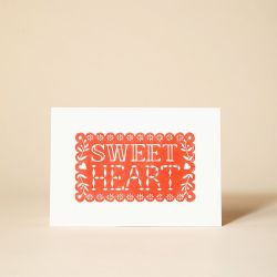 Pressed and Folded Sweet Heart Greetings Card