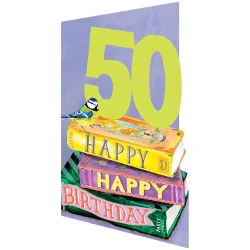 Age 50 Book Stock Birthday Card GC2485