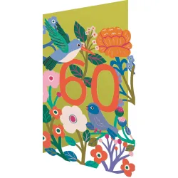 Age 60 Birdsong Birthday Card GC2433