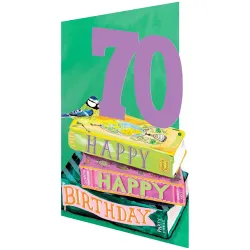 Age 70 Book Stock Birthday Card GC2487