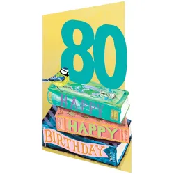 Age 80 Book Stock Birthday Card GC2488