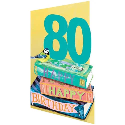 Age 80 Book Stock Birthday Card GC2488