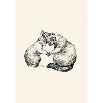 Cat and Rabbit Elise Hurst Greetings Card GCN309