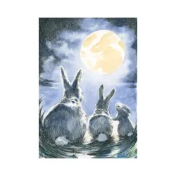 Elise Hurst Full Moon Rabbits Greetings Card GCN465