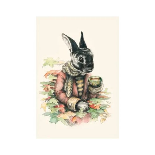 Elise Hurst Rabbit Amongst Maples Greetings Card GCN514