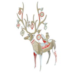 Folksy Reindeer Festive Pop and Slot Decoration POP113