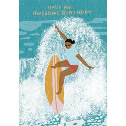 Roger La Borde Awesome Surfer Birthday Card GCN429
