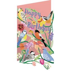 Roger La Borde Bright Birds Happy Birthday Card GC2366