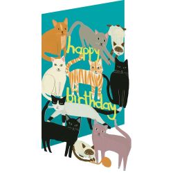 Roger La Borde Playful Cats Happy Birthday Card GC2363