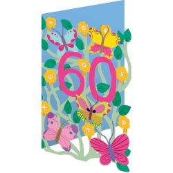 Roger La Borde Starflower Bright Butterfles 60th Birthday Card GC2306