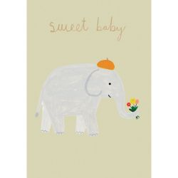 Elephant Sweet New Baby Card GCN315