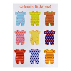 Roger La Borde Welcome Little One Rompers New Baby Card GCN446