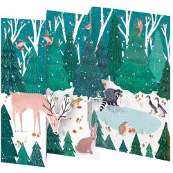 Wild Wood Hideaway Trifold Christmas Card 5 Pack NSX756