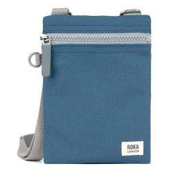 Roka Chelsea Pocket Sling Bag Recycled Canvas Deep Blue