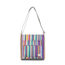 Roka Kennington B Multi Stripe Messenger Bag Canvas
