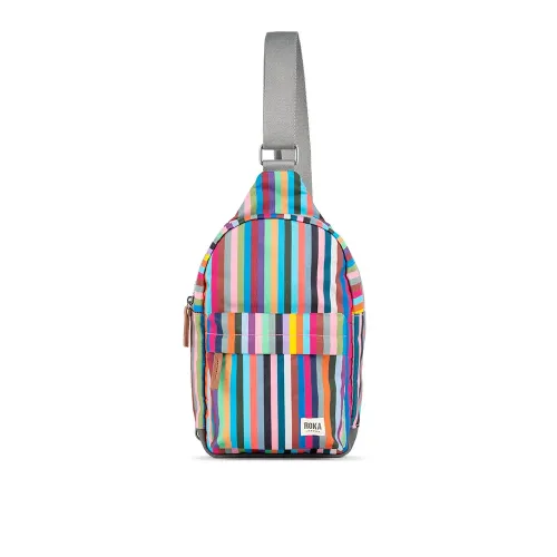Roka Willesden B Large Canvas Cross Body Bag Multi Stripe