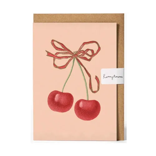 Roomytown Cherries Greetings Card