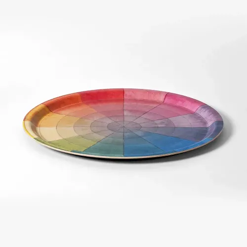 Rommytown Colour Wheel Round Birchwood Tray