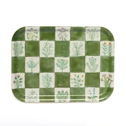 Roomytown Illustrated Herbs Birch Wood Tray