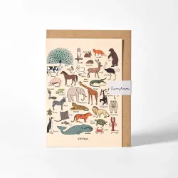 Roomytown Les Anmaux Greetings Card