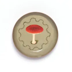 Roomytown Mushroom Enamel Round Tray