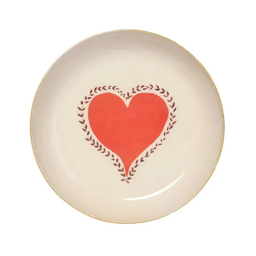 Roomytown Heart Enamel Round Tray