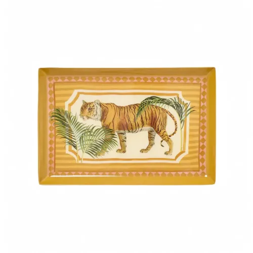 Roomytown Tiger Rectangular Enamel Tray