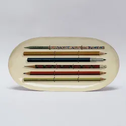 Roomytown Vintage Pencils Enamel Pen Dish
