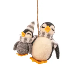 Mum and Baby Penguin Felt Christmas Tree Decoration
