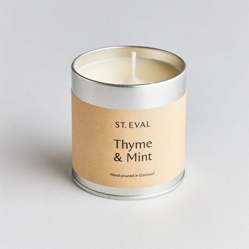 St Eval Thyme and Mint Scented Candle in Tin
