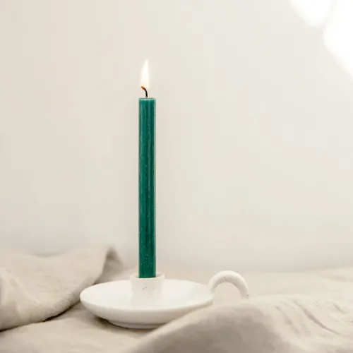St Eval Mini Candle Holder White Speckle with Handle