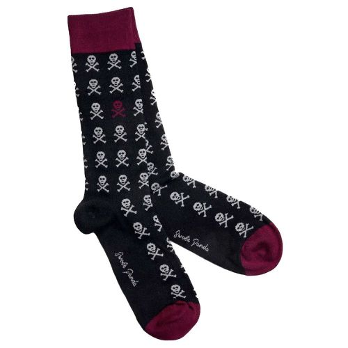 Swole Panda Men's Black Skull Bamboo Socks