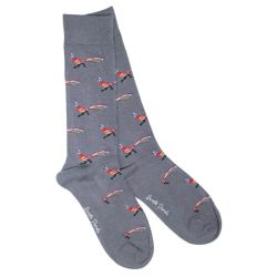 Swole Panda Grey Pheasant Mens Bamboo Socks