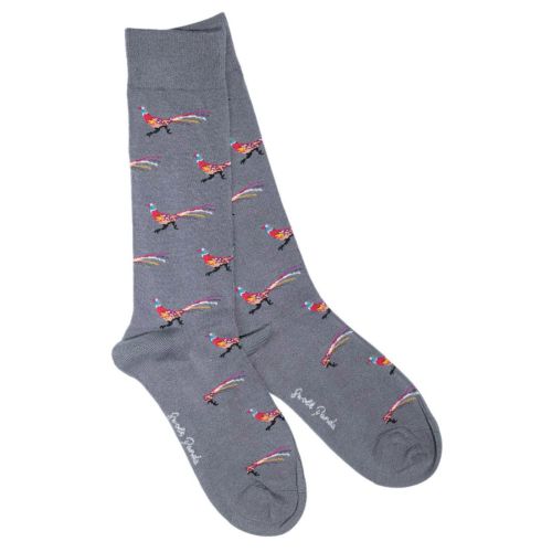Swole Panda Grey Pheasant Mens Bamboo Socks
