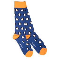 Swole Panda Men's Penguin Navy Blue Bamboo Socks
