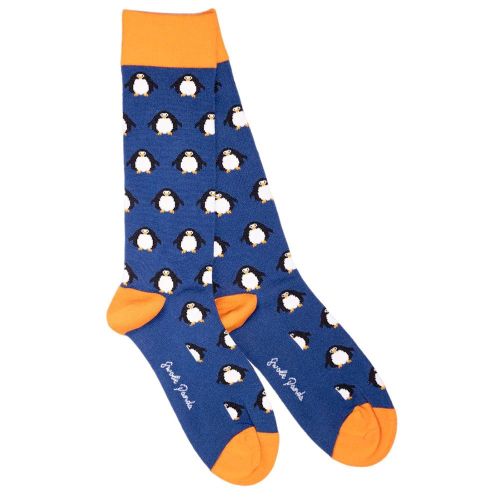 Swole Panda Men's Penguin Navy Blue Bamboo Socks