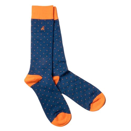Swole Panda Orange Spotted Bamboo Socks with Comfort cuff