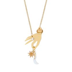 Tatty Devine Astrologer's Hand Necklace Recycled Gold Acrylic