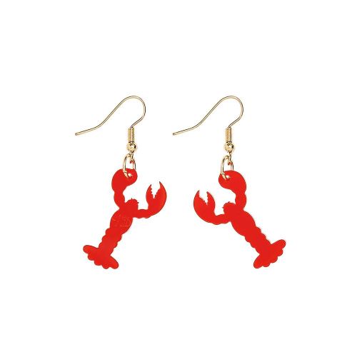 Tatty Devine Lobster Charm Earrings Recycled Red